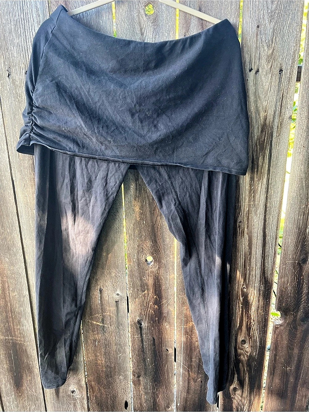 PACT Ruched Black Leggings Size XL